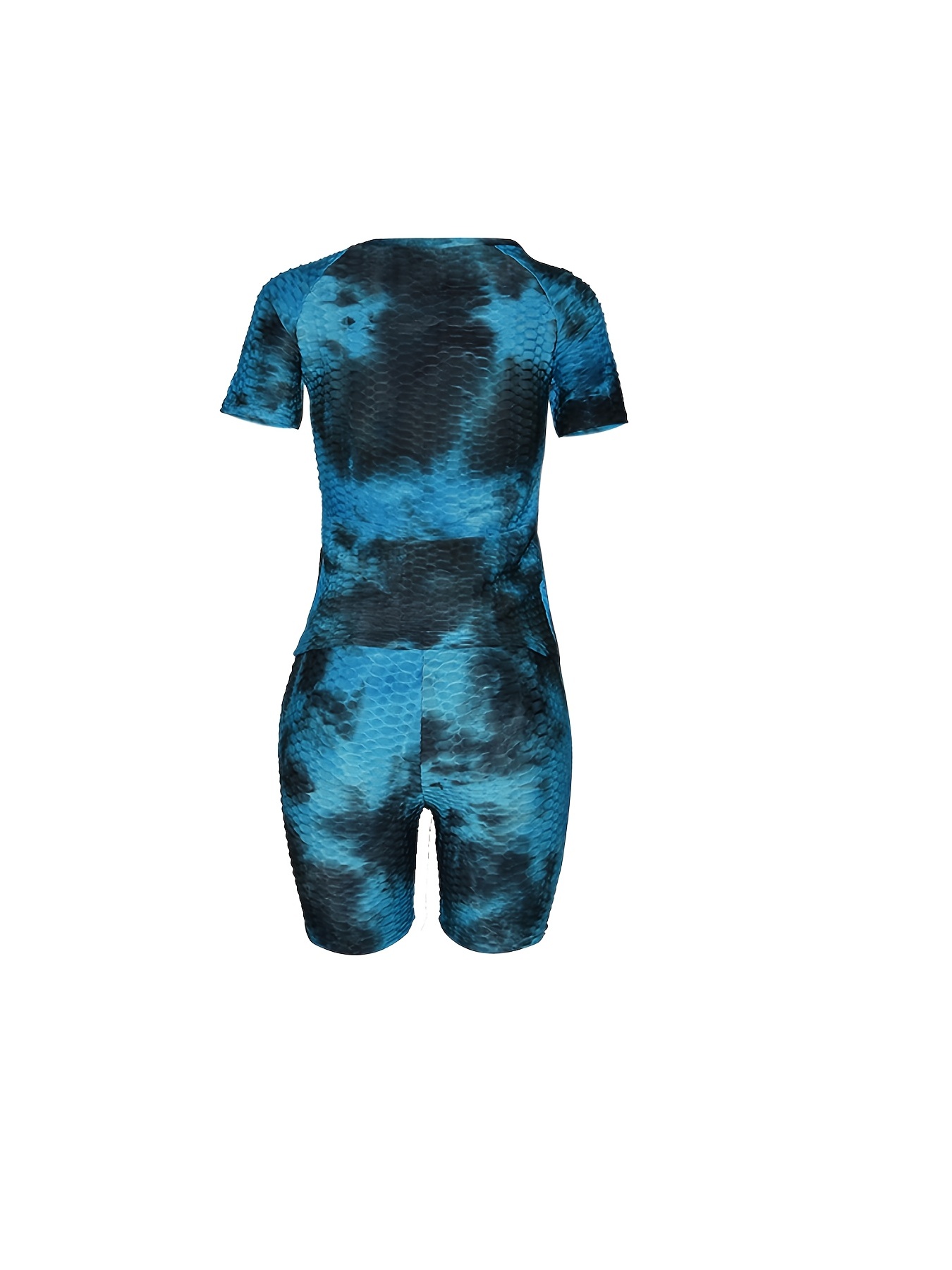 Tie Dye Textured Crew Neck Short Sleeve T shirt Workout - Temu