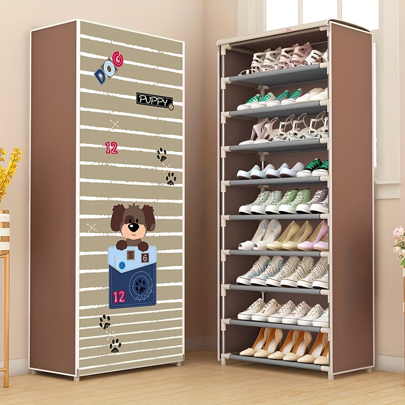 Shoe Cabinet,9 Tiers Tall Shoes Storage Rack Cabinets,Wood Shoe