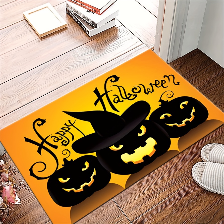 Xsinufn Halloween Kitchen Mat,Ghost Pumpkin Decorative Black