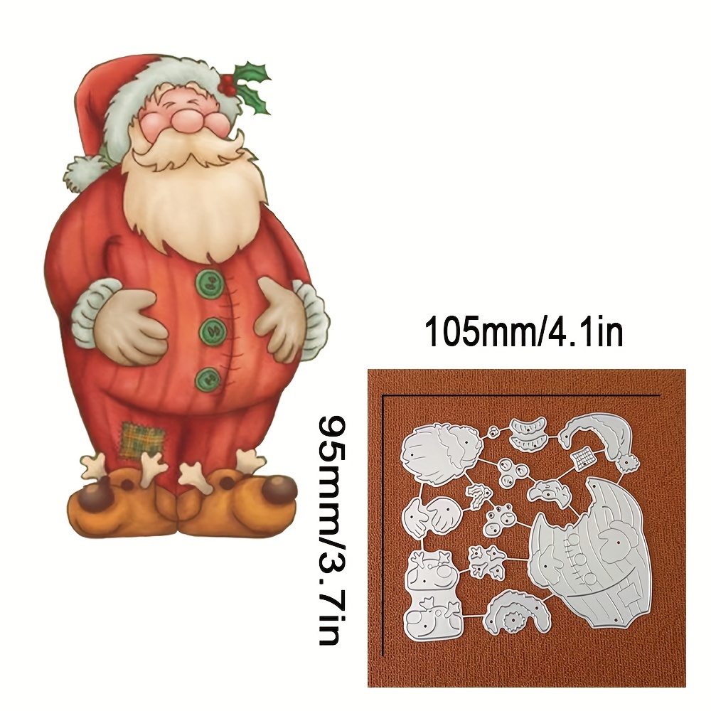 Christmas Stocking Santa Claus Metal Cutting Dies Clear - Temu