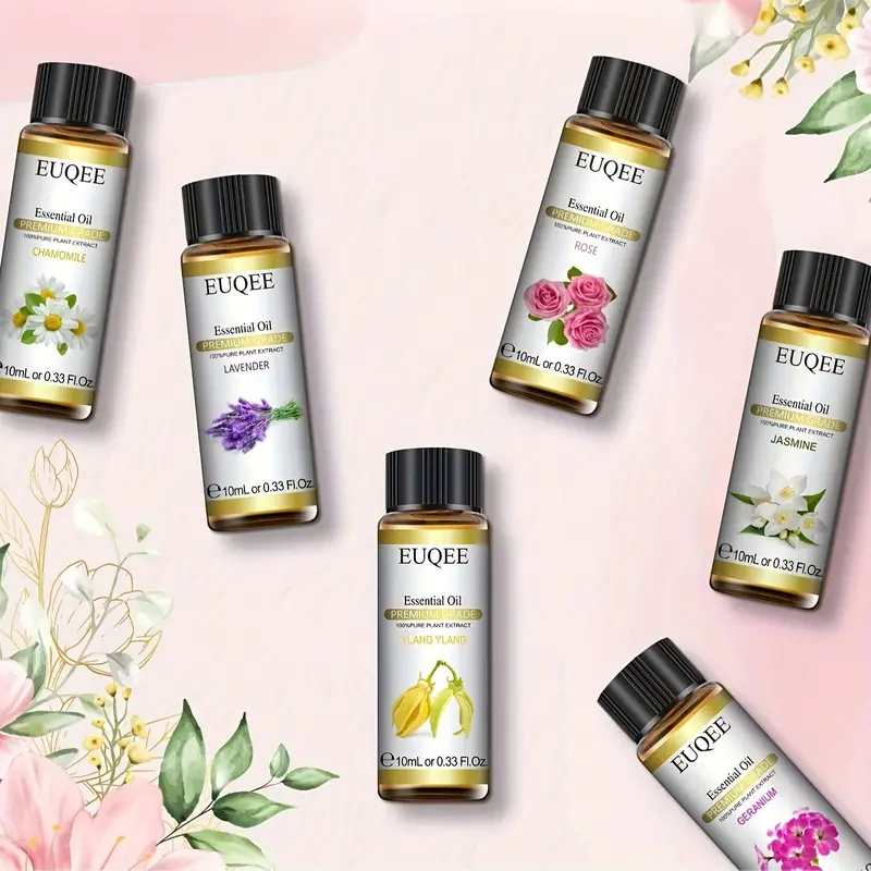 Euqee Floral Essential Oils Set Natural Pure Aromatherapy - Temu