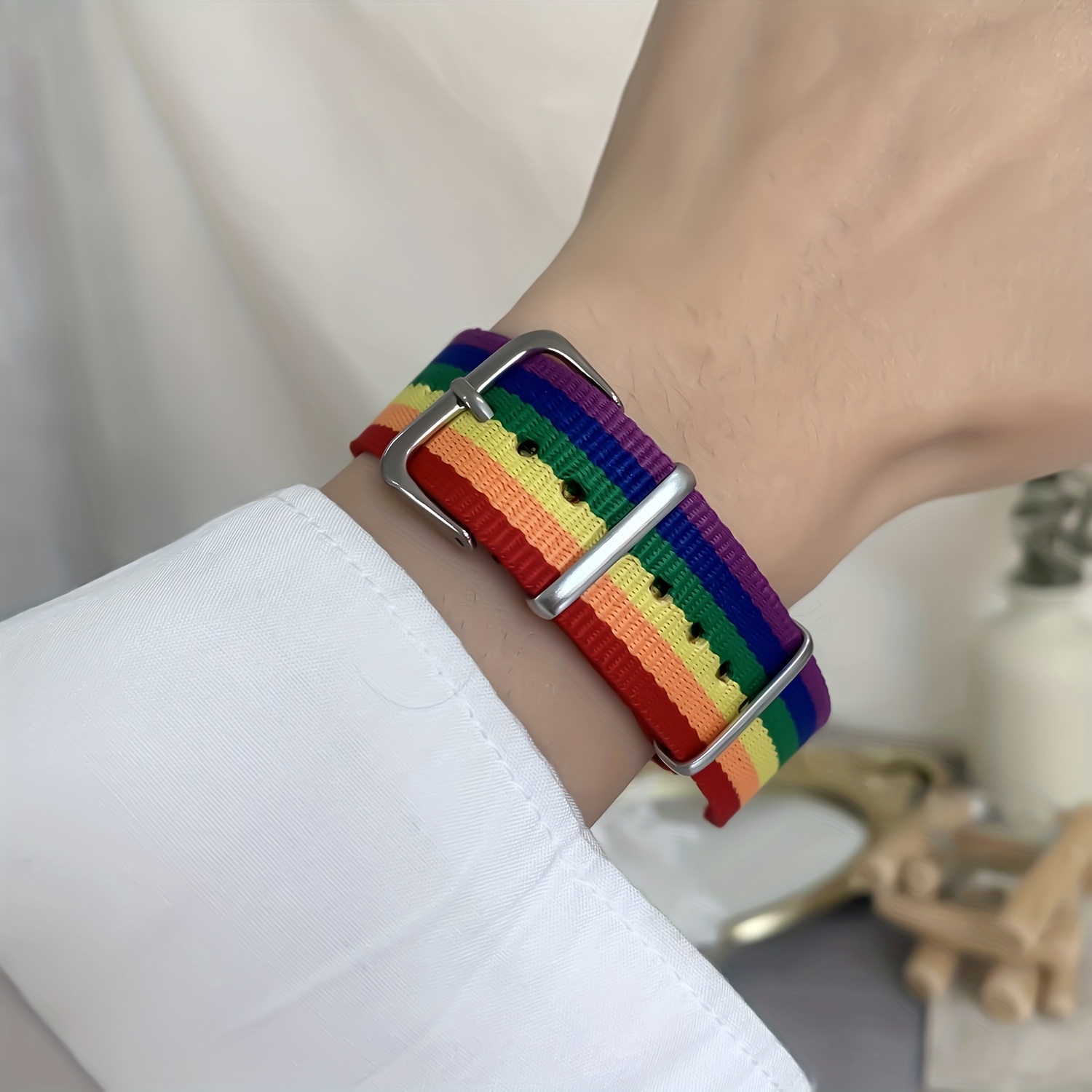 Vintage Retro Handmade Rainbow Mixed Color Adjustable Weaving Rope Chain  Bracelet For Women Men Charm LGBT Jewelry