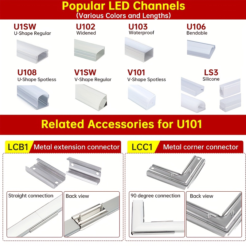 Spotless Led Channel System Milky White Frosted Diffuser - Temu