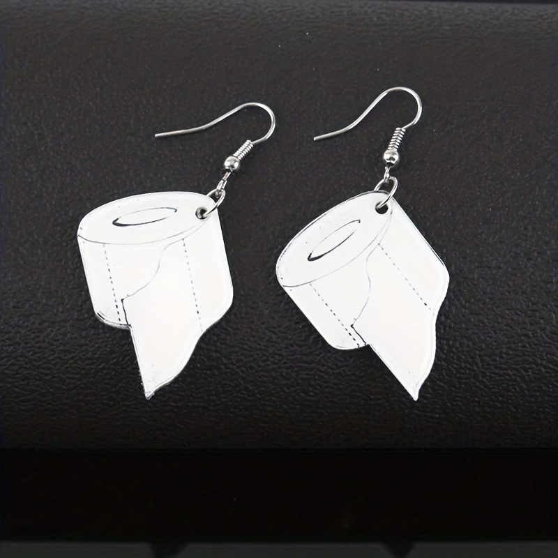 Acrylic Toilet Paper Roll Paper Earrings