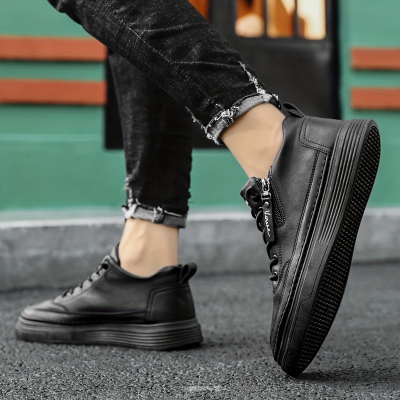 Buy Black Side Zipper Breathable Casual Sneakers, Look Stylish