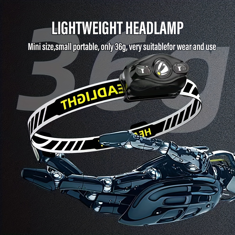 Usb Rechargeable Mini Induction Led Headlamp With Body - Temu