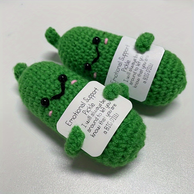 Handmade Emotional Support Gift, Cucumber Knitting Doll, Cute Crochet  Pickle Knitting Doll Funny Reduce Pressure Toy Christmas Gift