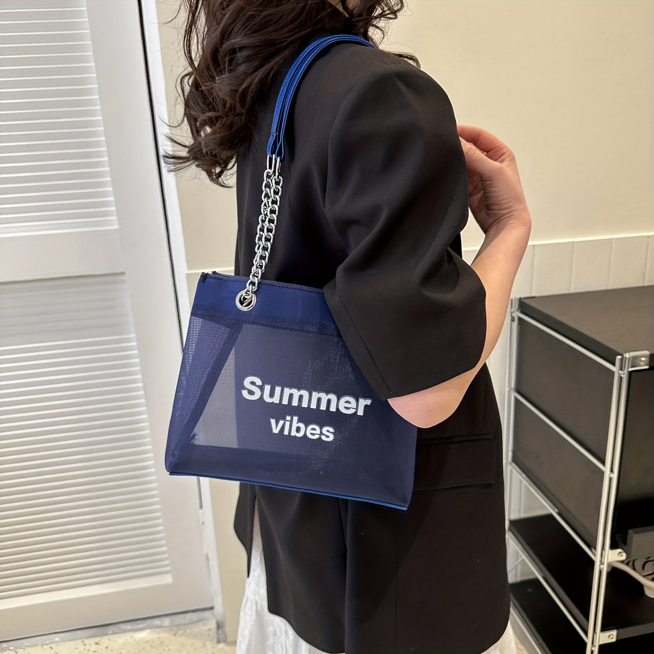Canvas Tote Bag For Women, Large Capacity Summer Beach Bag, Simple Letter  Print Handbags - Temu