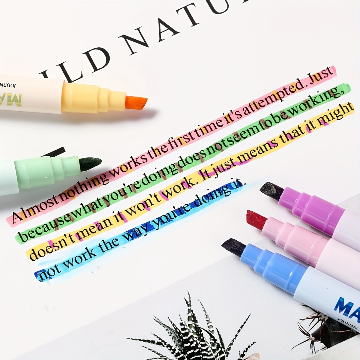 Can Change Color Highlighter Magic Water Color Pen Drawing Discolor Pen  Dual-side Fluorescent Erasable Marker Liner Art Pen
