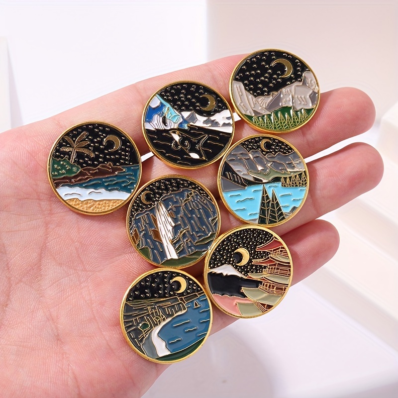 Travel Brooch Hiking Scenery Snow Scene Mountain - Temu