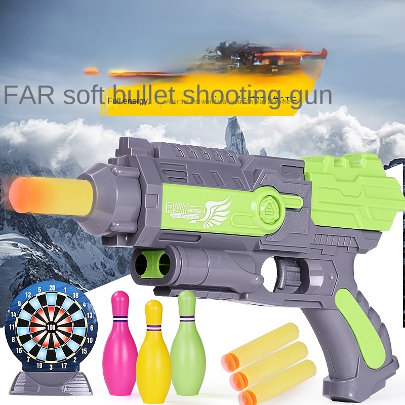 New Toy Gun Nerf Darts Soft Bullets Gun Toy Electric Burst Toy Gun Spinning  Dinosaur Wrist