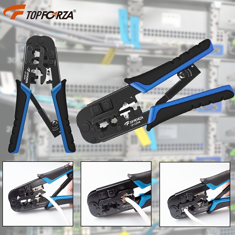 Outil à sertir et coupe câbles UTP connecteur RJ45 tout cat. trois  fonctions.