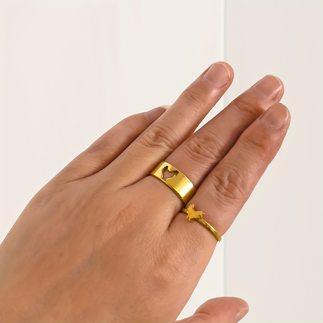 LOUIS VUITTON Ring Nanogram Ring Silvery Golden Metal Gold-plated