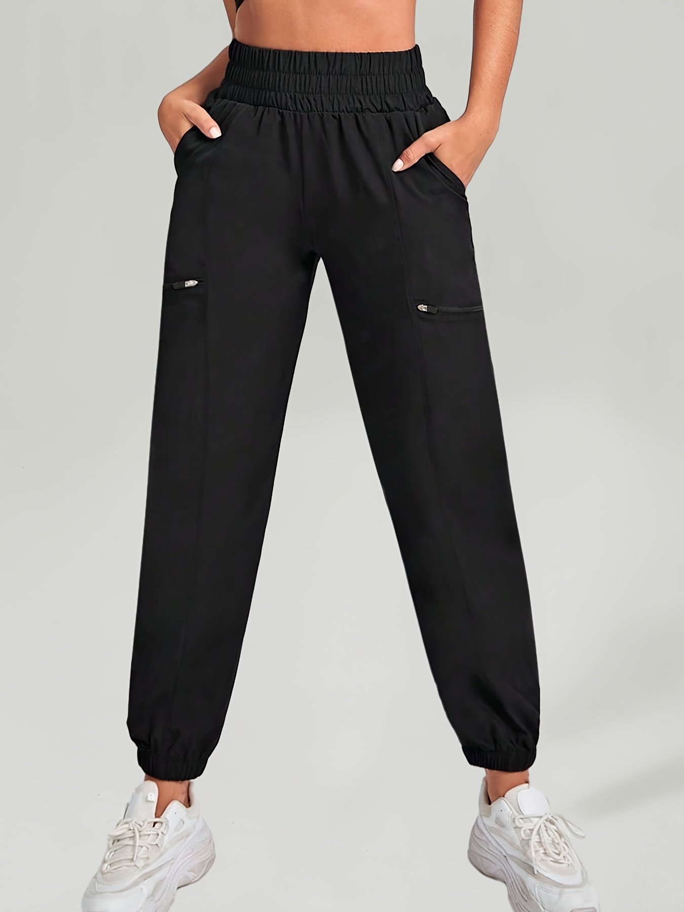 Women's Quick-drying Loose Pants With Zipper Pocket, Causal Sports Pants, Women's  Activewear - - Temu