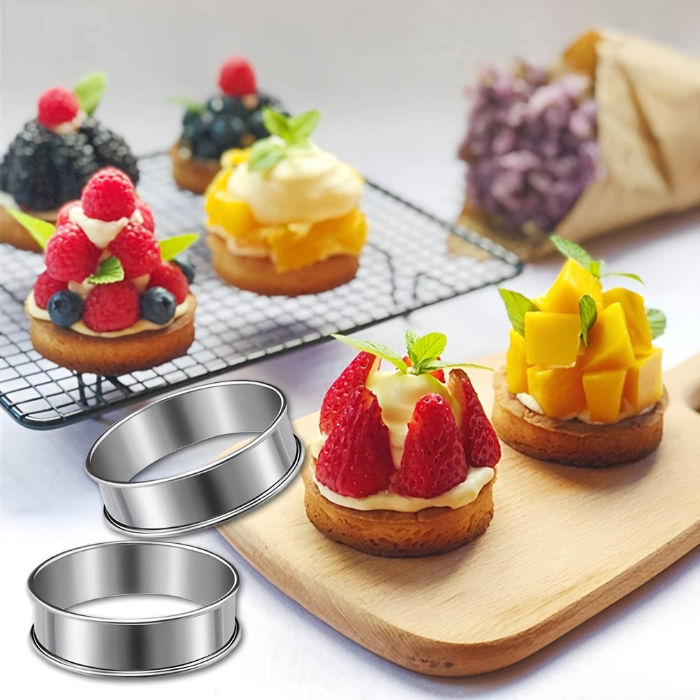 1pc Round English Muffin Ring Stainless Steel Double Rolled Tart Rings  Bread Crumpet Mousse Mould Cake Decorating Tools Bakeware - AliExpress