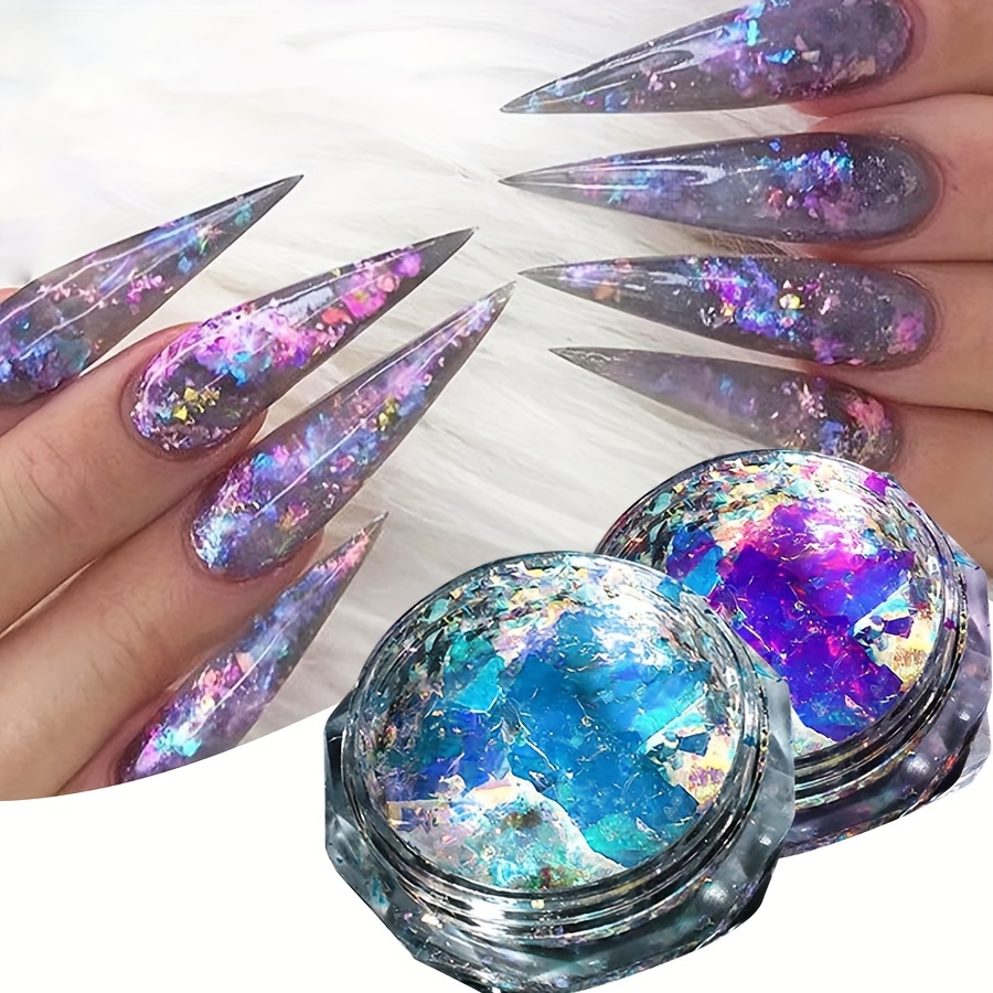 Holographic Chameleon Nail Glitter Sequins Mixed size - Temu