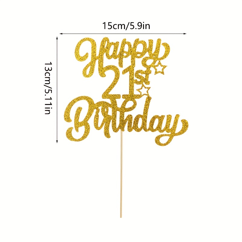 Golden Glitter Number Happy Birthday Cake Topper 13 Years - Temu