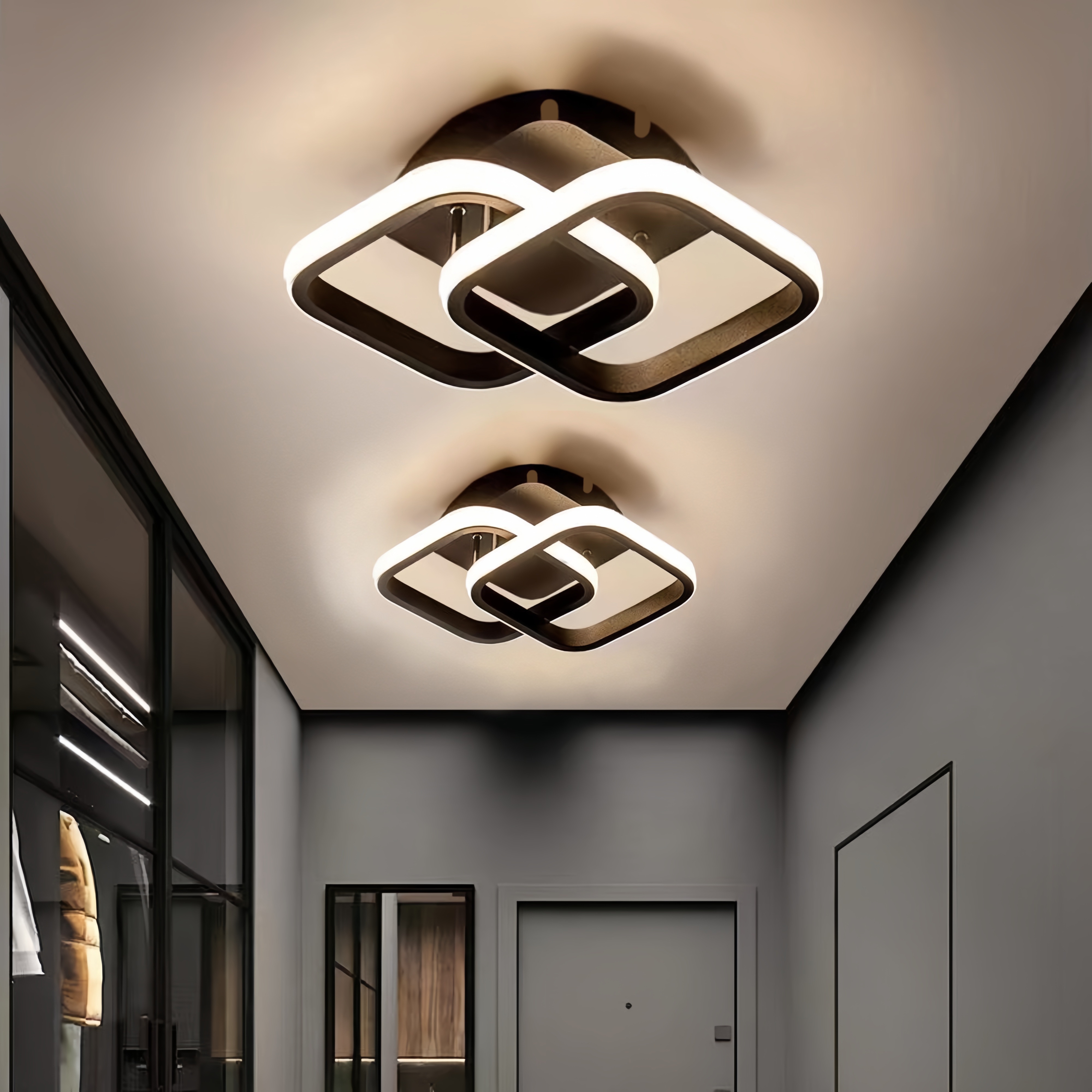 40W Minimaliste LED Plafonnier Moderne Lampe de Plafond Carré Blanc  Éclairage de Bureau Dimmable Avec Télécommande Intérieur