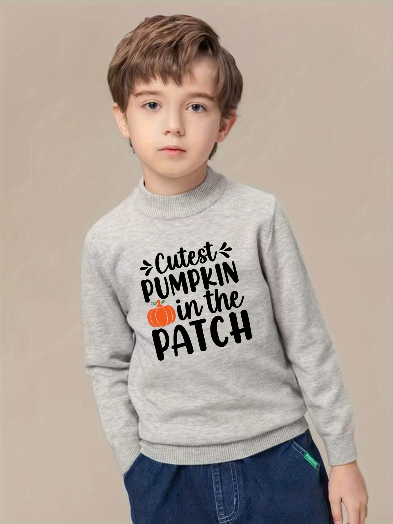 Kids Cutiest Pumpkin In The Patch Graphic Sweater Cable Knit Pullover Boys  Clothes For Fall Winter As Gift - Kids' Fashion - Temu Bahrain