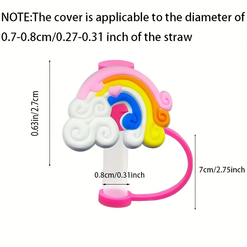 Reusable Dustproof Silicone Straw Cover Cute Cartoon Splash - Temu
