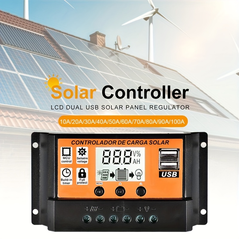 1pc Contrôleur de charge solaire automatique PWM Contrôleurs - Temu Belgium