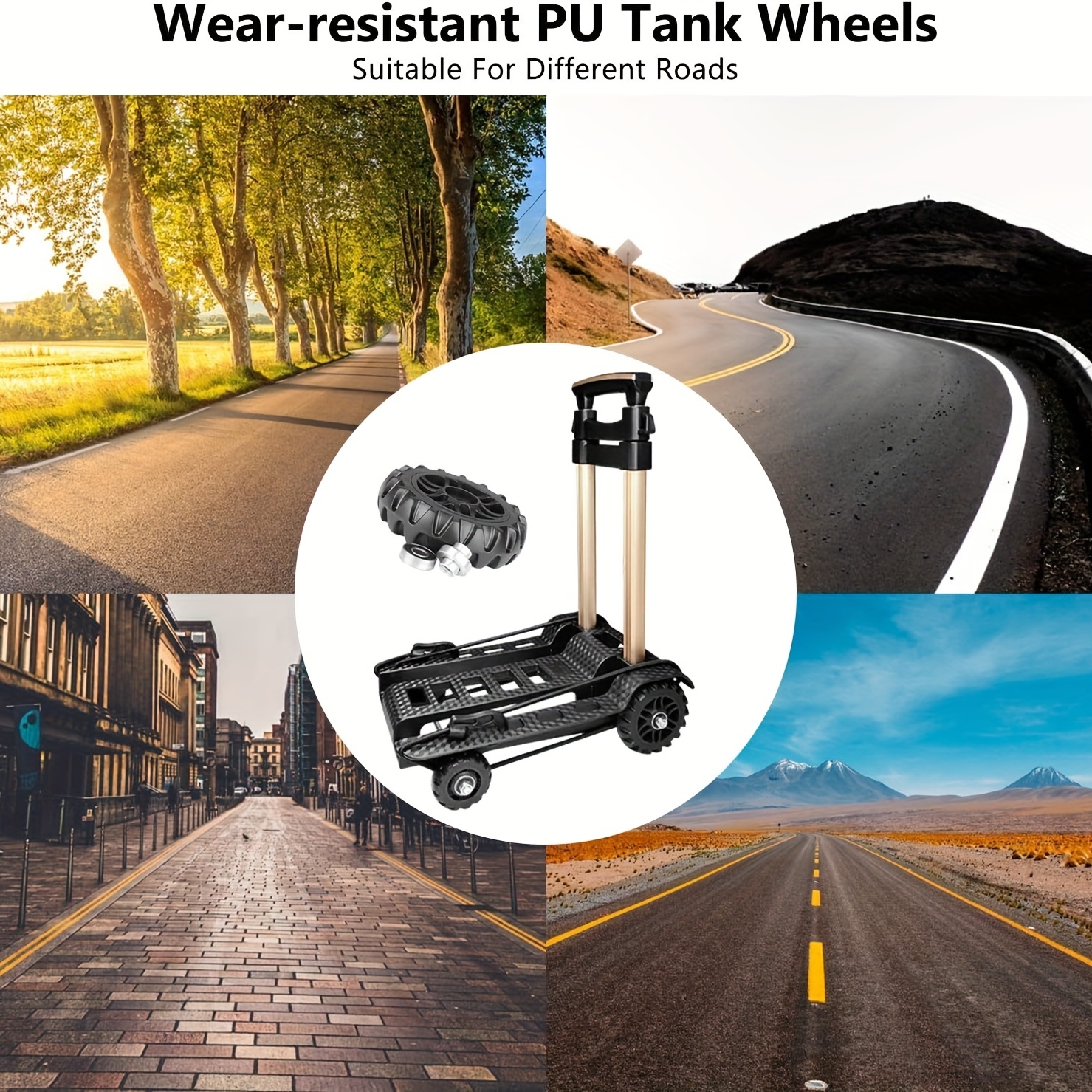 folding hand truck with noiseless wear resistant pu wheels and adjustable aluminum alloy 60kg 132lbs capacity and lightweight 3 9lbs portable heavy duty and durable details 5