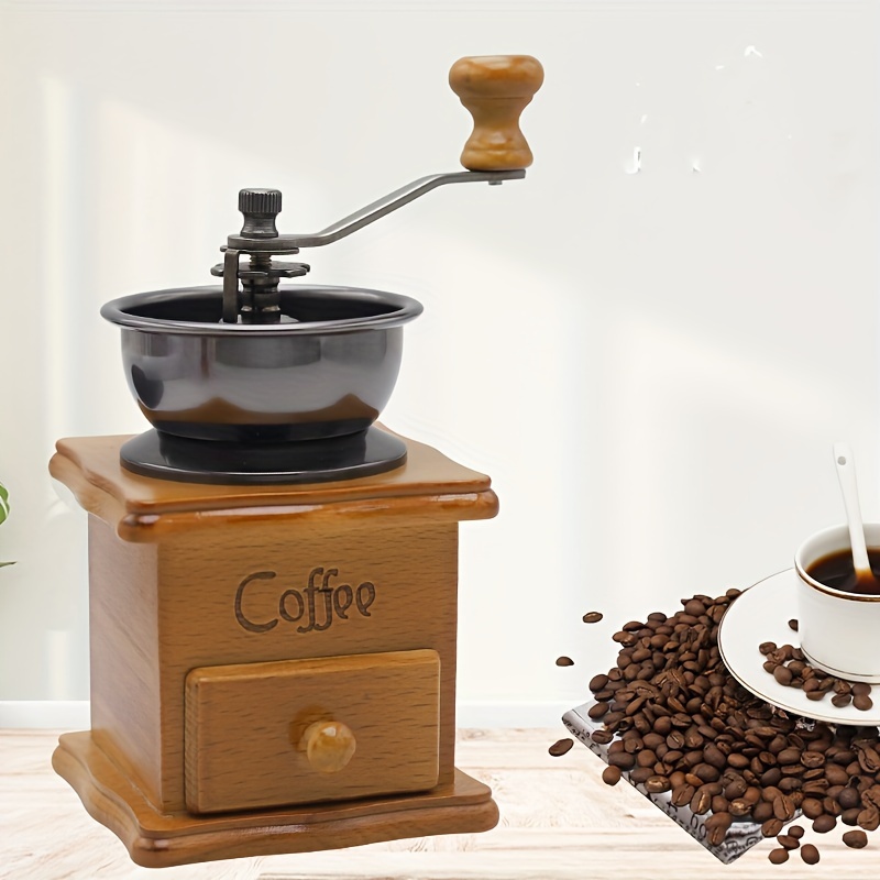 Macina Caffé Manuale, Macinino Caffè Vintage Macinacaffè Manuale in Legno  Antico con Impostazione Dell'ingranaggio Regolabile, Grinder Ceramica per