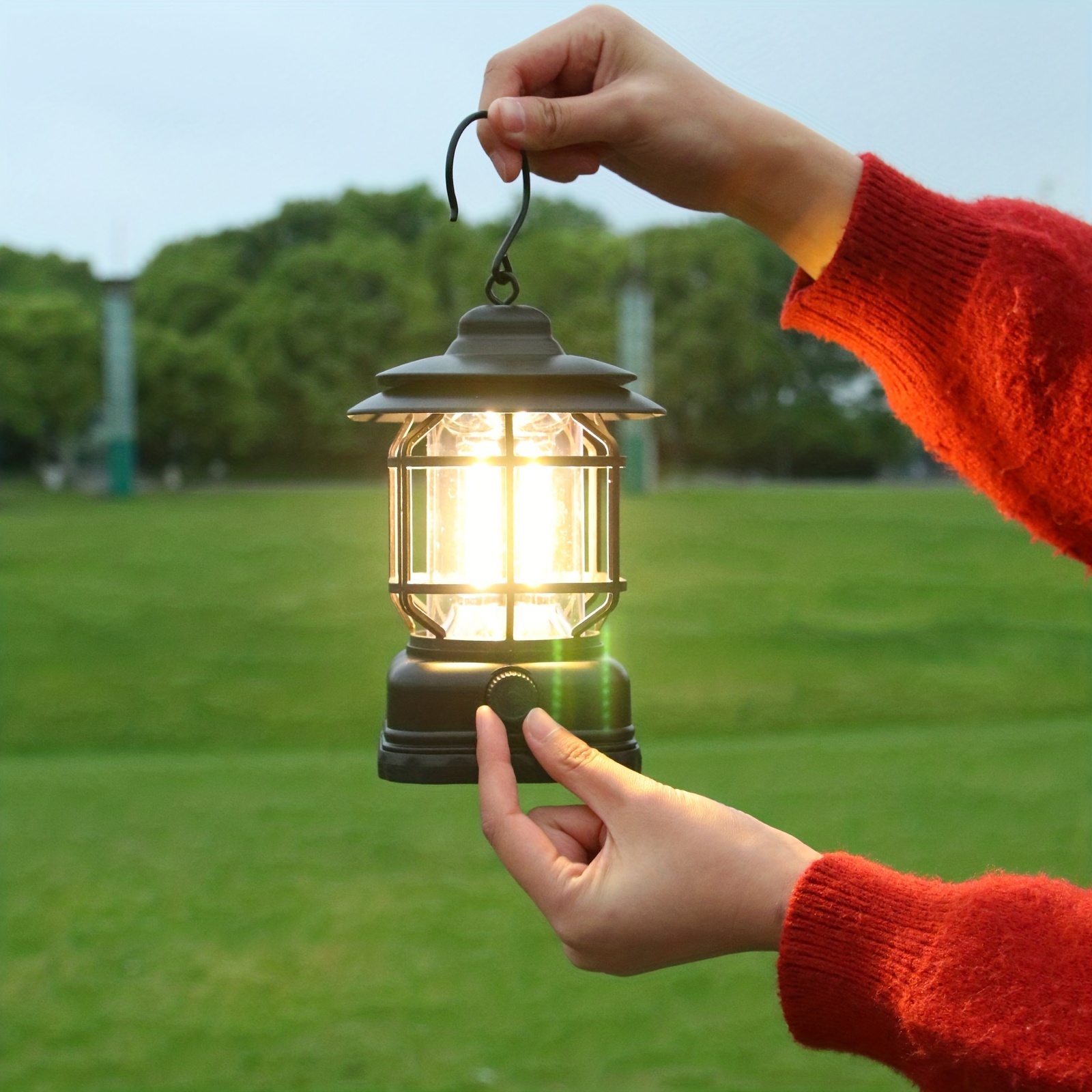 Retro Camping Atmosphere Lantern, Battery/charging/solar Light - Temu