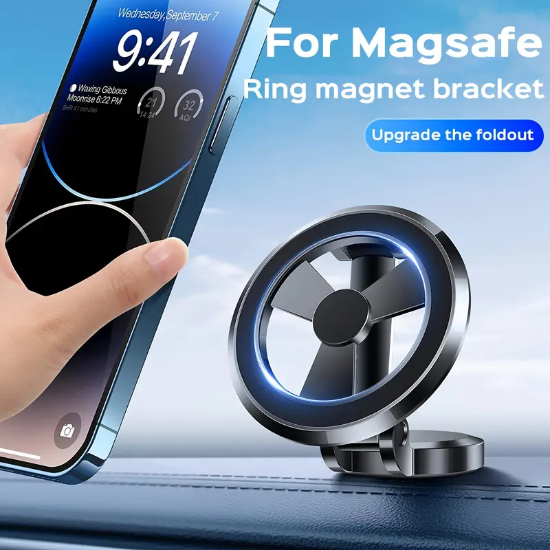 Para Magsafe Car Phone Holder Mount - Soporte Magnético Para Teléfono De  Coche, Plegable Y Giratorio De 360 ​​° Soporte Para Teléfono De Coche Para  IP