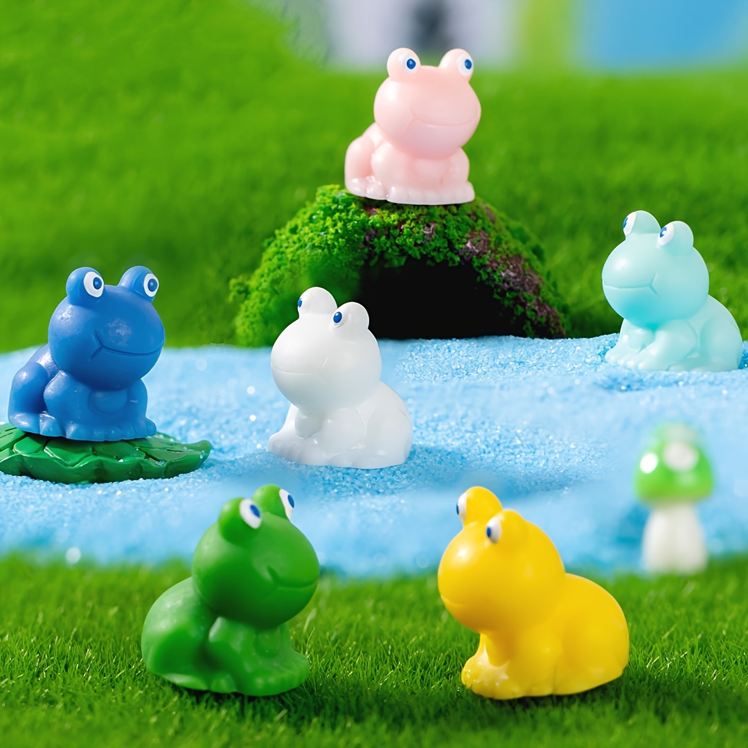 4pcs figurines miniatures de grenouille mignonne en résine, mini