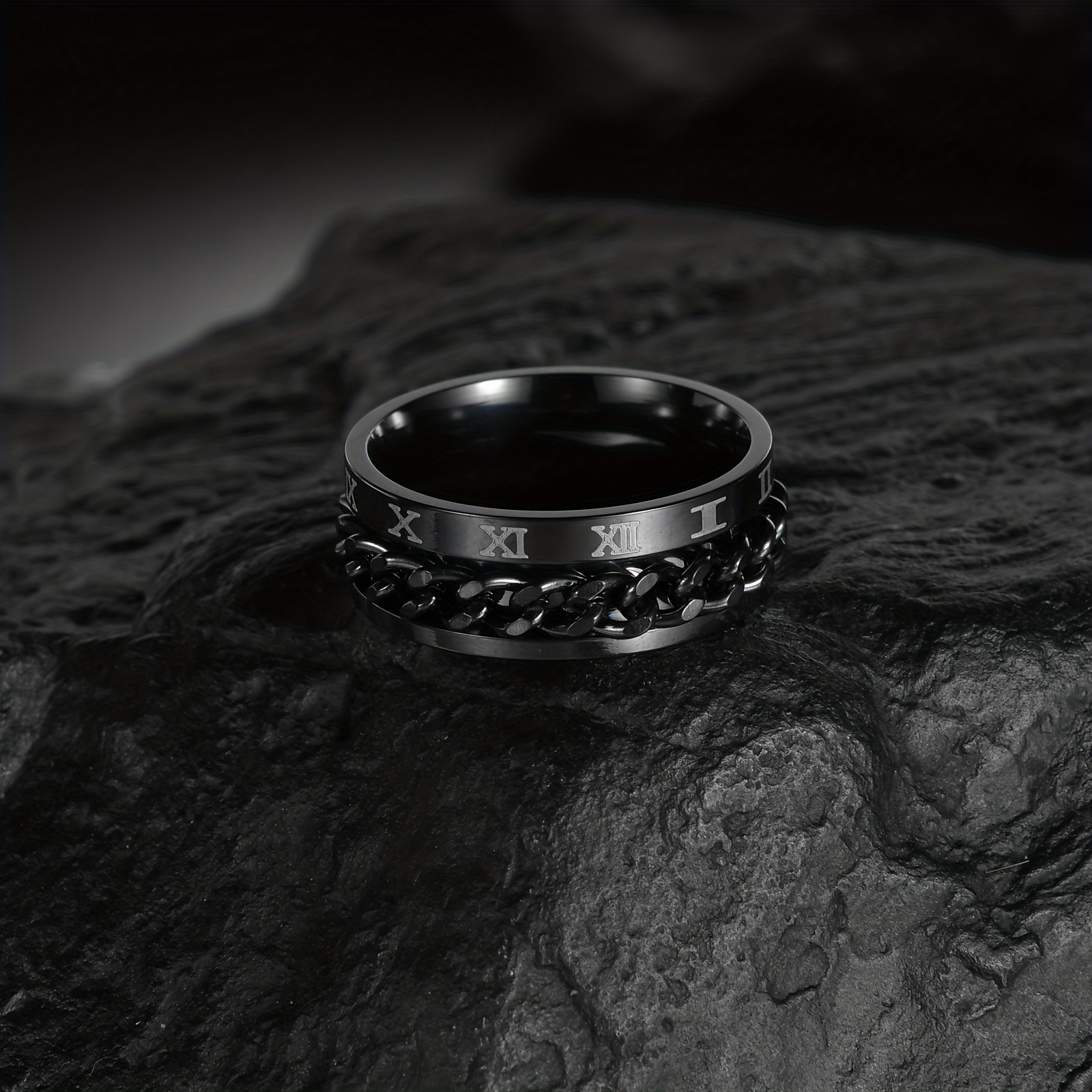 6pcs Rotatable Stainless Steel Couple Ring Set