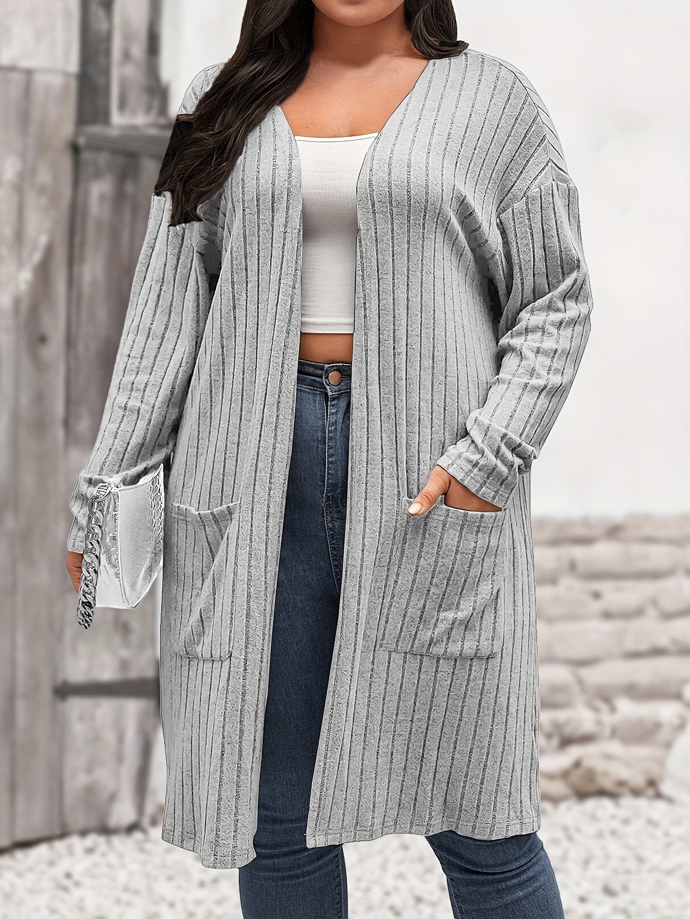 Plus Size Relaxed Cardigan Sweater (tunic length) rts – Pretty Please  Leggings