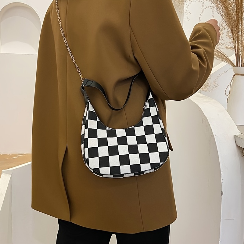 Off-White Logo Checkered Bag Black/White Purse