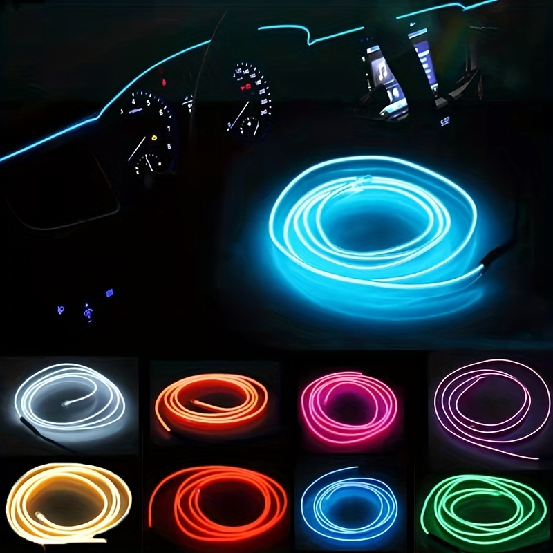 Yous Auto EL Wire Interior Car LED Strip Lights 16.4ft USB Powered Car LED  Lights Eye-Friendly EL Wire Car Interior Light for Sunroof Dash Armrest