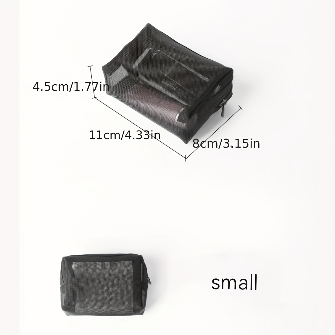 3 Pcs Portable Mesh Storage Bag, Small Zipper Pouch Pouch Mesh