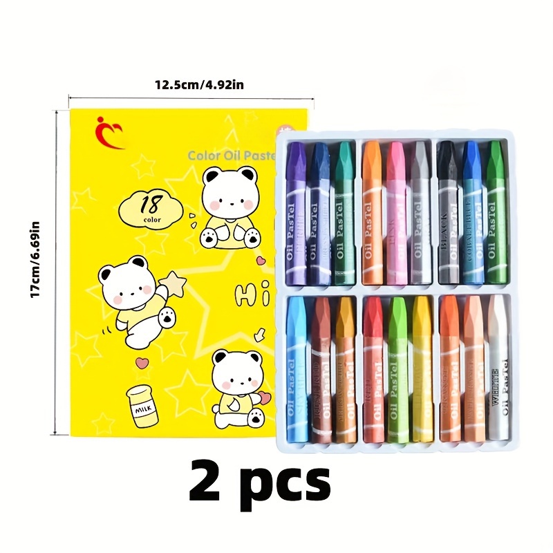 12/18/24 Color Non-Toxic Oil Pastels Set for Kids, Crayons for Children,  Soft Oil Paint Pastels Art Supplies