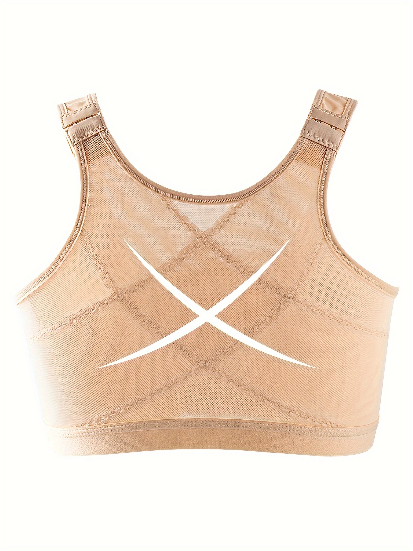 Solid Front Buckle Sports Bras Breathable Rimless Adjustment - Temu
