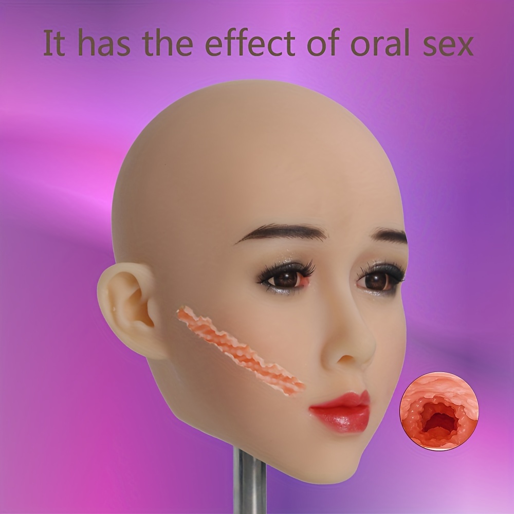 1pc Sex Doll Head With Realistic Oral Channel For Male Pleasure Oral Sex Male Masturbator Without Hair Adult Sex Toy