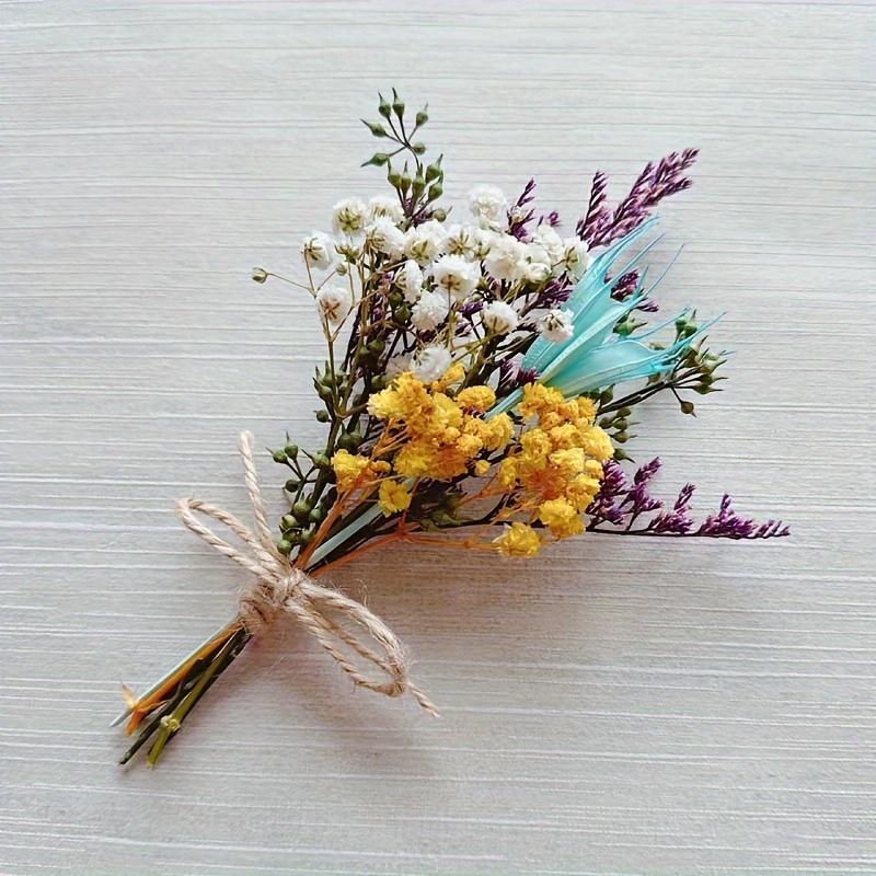 Mini Dried Flower Bouquet Set of 6 for Boho Floral Wedding, Table  Centerpieces,Bridesmaid Proposal , Birthday Cake Bridesmaid Gift Box, Vases