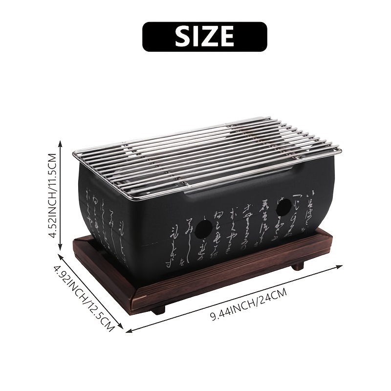 Omabeta Japanese BBQ Grill Oven Indoor BBQ Charcoal Grill Portable Tabletop Food Charcoal Stove Household Aluminium Alloy Cha