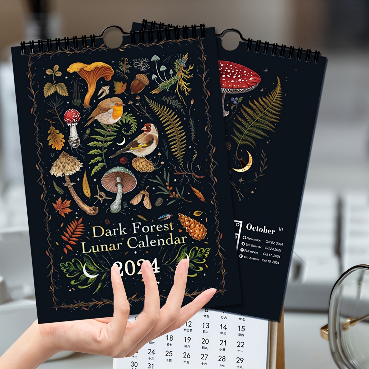 2024 Dark Forest Calendar New Year Calendar Christmas Halloween Thanksgiving  Gift - Temu