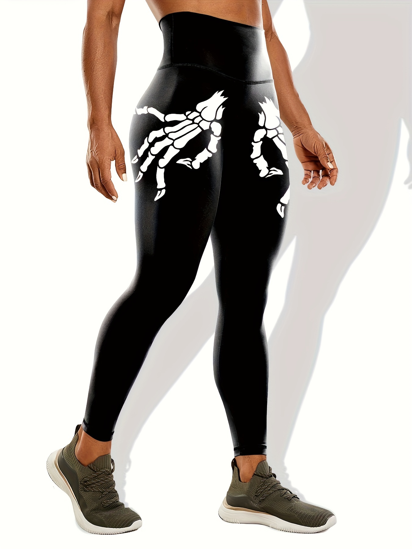 Skeleton Hands Butt Lifting Yoga Pants High Stretch Running - Temu