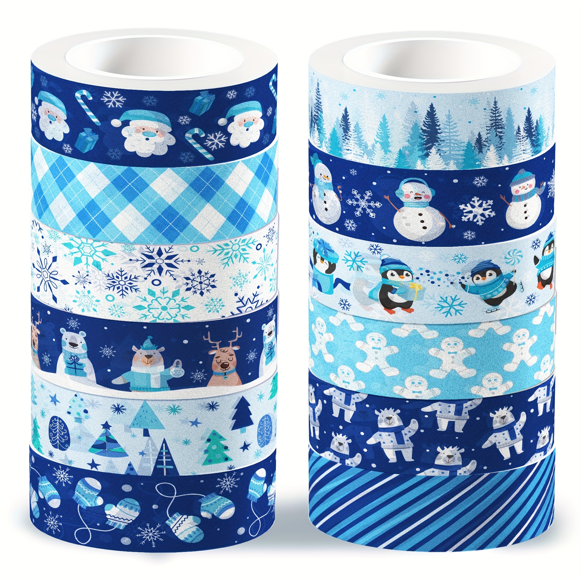 WINTER SNOWFLAKE Plaid Digital Washi Tape Pegatinas / Cinta 