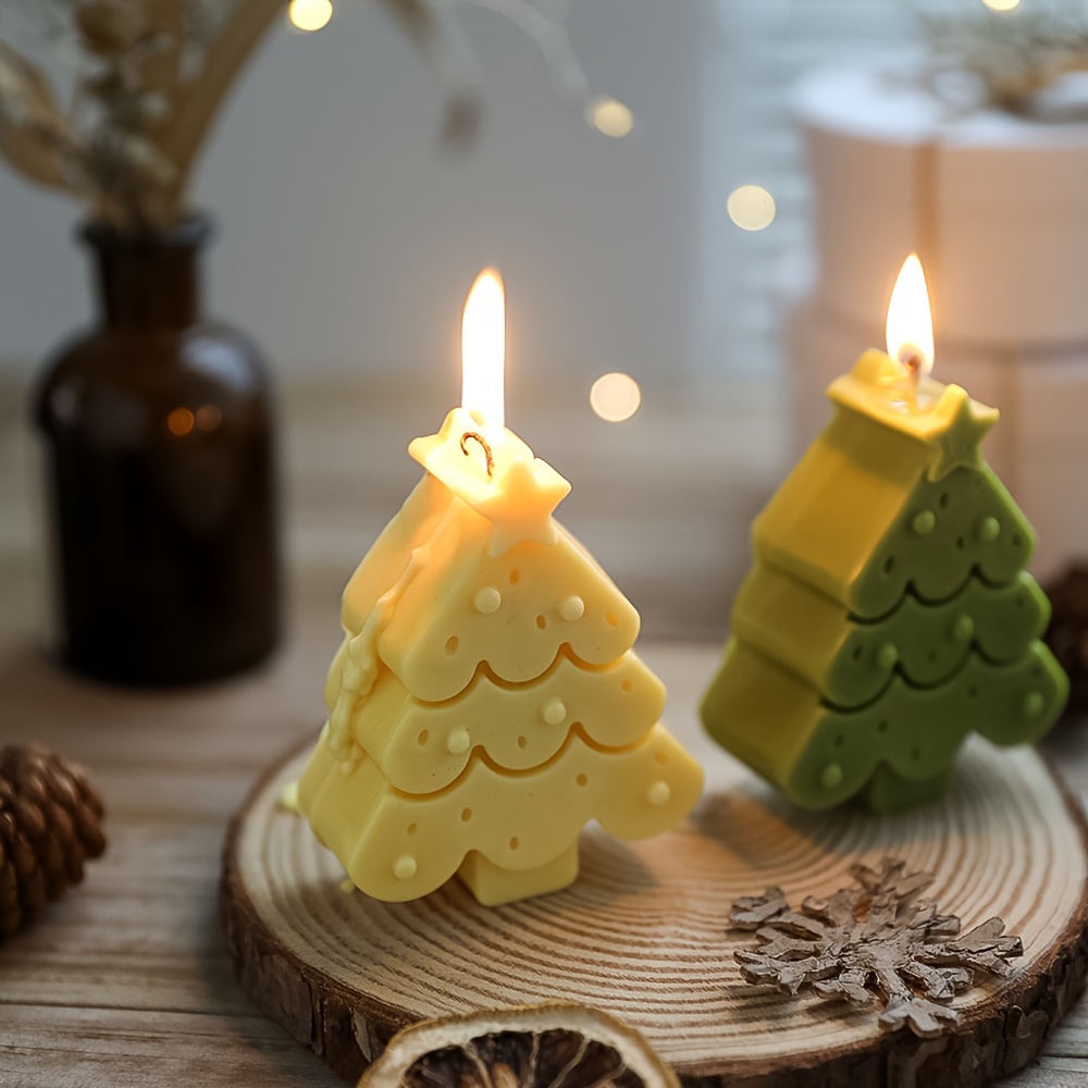 Moldes de silicona para velas de árbol de pino de Navidad, moldes