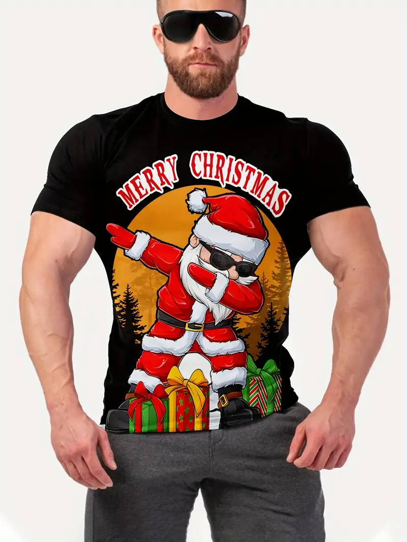 Camiseta Personalizada Estampado Papá Noel Navidad Estilo - Temu