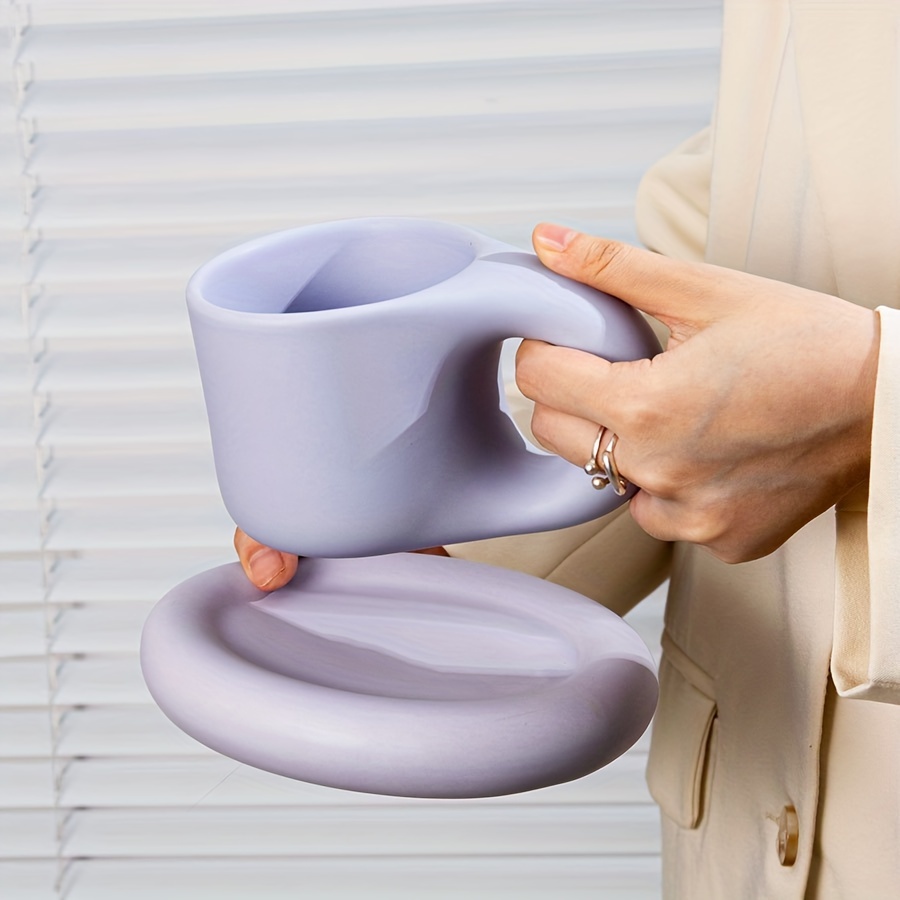 Fatty Coffee Cup With Saucer Set Gift Box Set Ceramic Mug - Temu