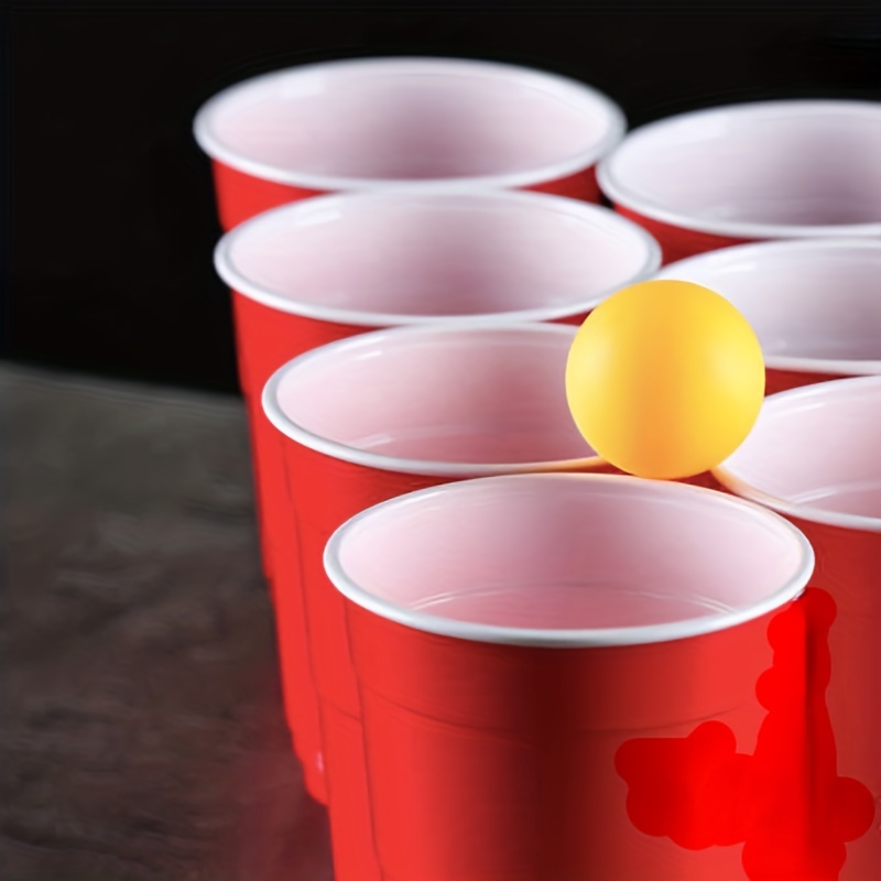 Bier-Pong-Set, Rote Becher Und Tischtennisbälle, Trinkspiel-Bar-Spielzubehör