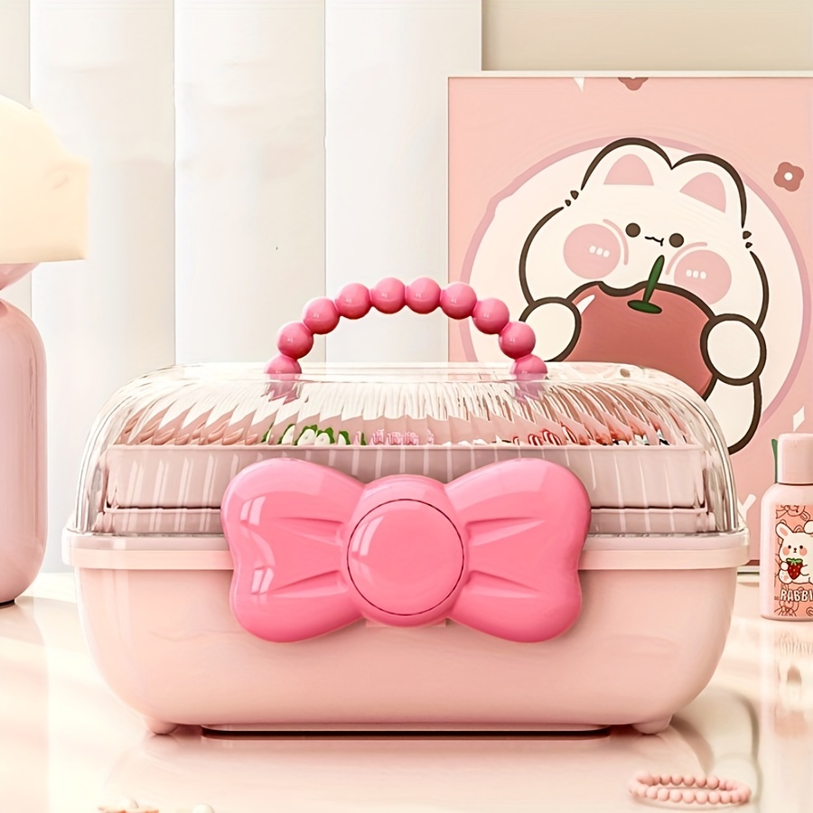  Pink Power Caja de herramientas rosa para mujer, caja  organizadora de costura, arte y manualidades, caja de herramientas de  plástico pequeña y grande con asa, caja de herramientas rosa, caja de 