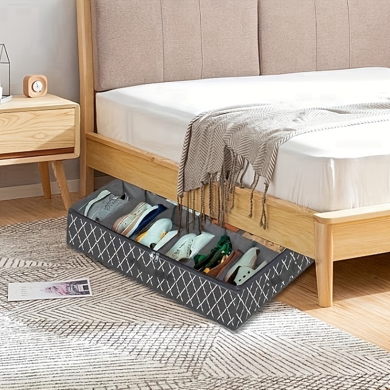 Geometric Pattern Underbed Shoes Bag Dustproof Organizer