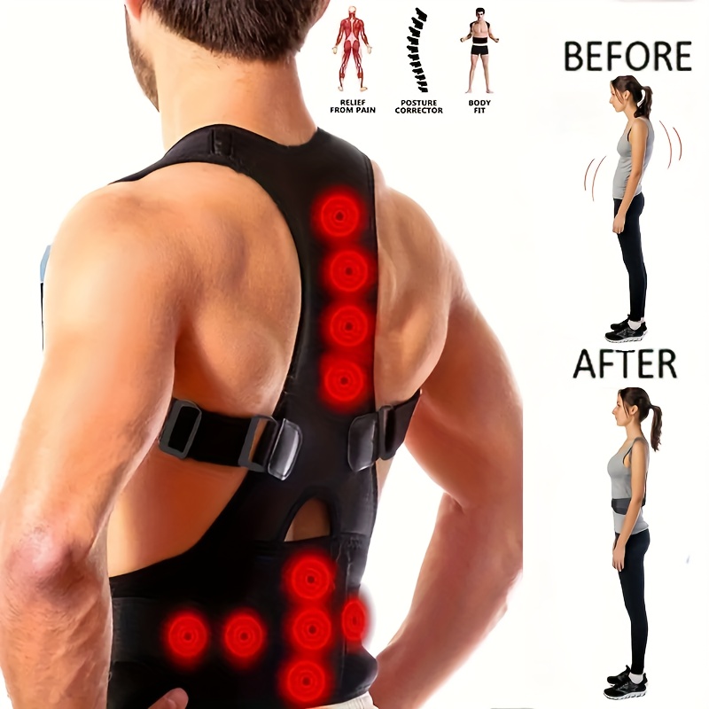Unisex Posture Corrective Girdle Cervical Back Support Belts Posture  Corrector Corset Upright Posture Waist Trainer for Backache (Color : White,  Size